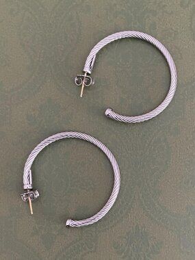David Yurman Cable Hoop Earrings in Sterling Silver